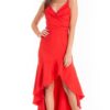 Style State Wrap Bodice Dress - Red
