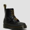 DR MARTENS 1460 BEX TECH MADE IN ENGLAND LEATHER LACE UP BOOTS - BLACK SMOOTH+DUAL ORIGINAL