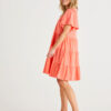 Betty Basics Cressida V-Neck Relaxed Cotton Dress - Coral 4