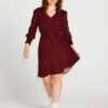 Sass Candice V-neck Mini Dress - Wine Animal