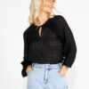 Sass Ruby Frill Sleeve Top - Black