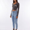 Silent Theory Poison Cropped Long Sleeve Top - Coal 4