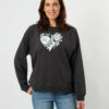 Stella + Gemma Everyday Sweater - Antique Black with Paper Flowers