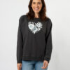 Stella + Gemma Everyday Sweater - Antique Black with Paper Flowers 2