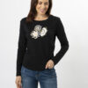 Stella + Gemma Long Sleeve Tee - Black Folk Floral 3